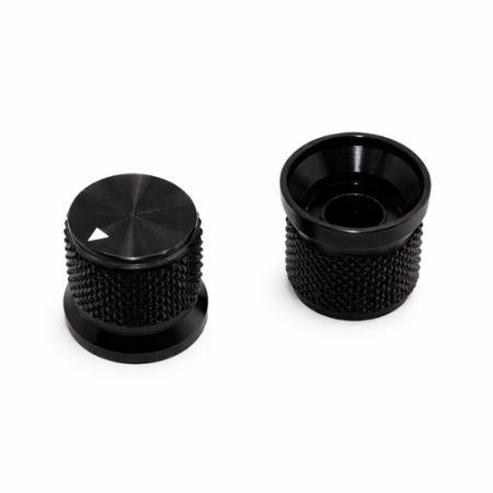 Gałka potencjometru aluminiowa 17x16 mm na oś 6 mm czarna