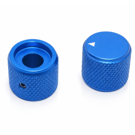 Gałka potencjometru aluminiowa 15,5x15 mm na oś 6 mm niebieska