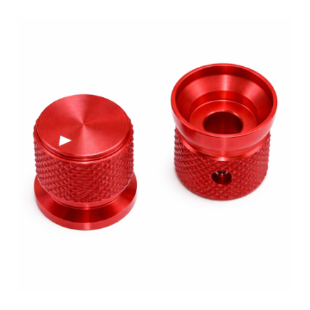 Gałka potencjometru aluminiowa 17x16 mm na oś 6 mm czerwona
