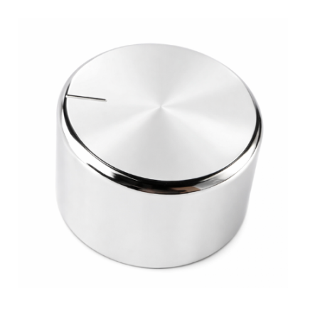 Gałka potencjometru aluminiowa 35x22 mm na oś 6 mm srebrna